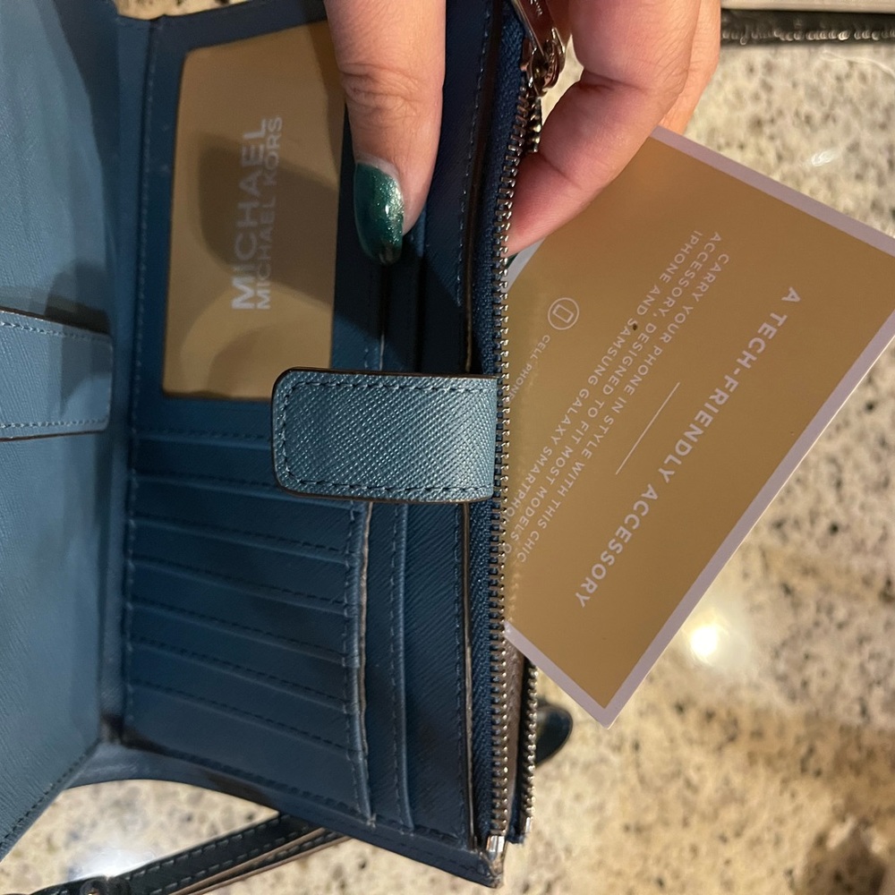 Michael Kors Blue Wristlet Wallet - Picture 13 of 13